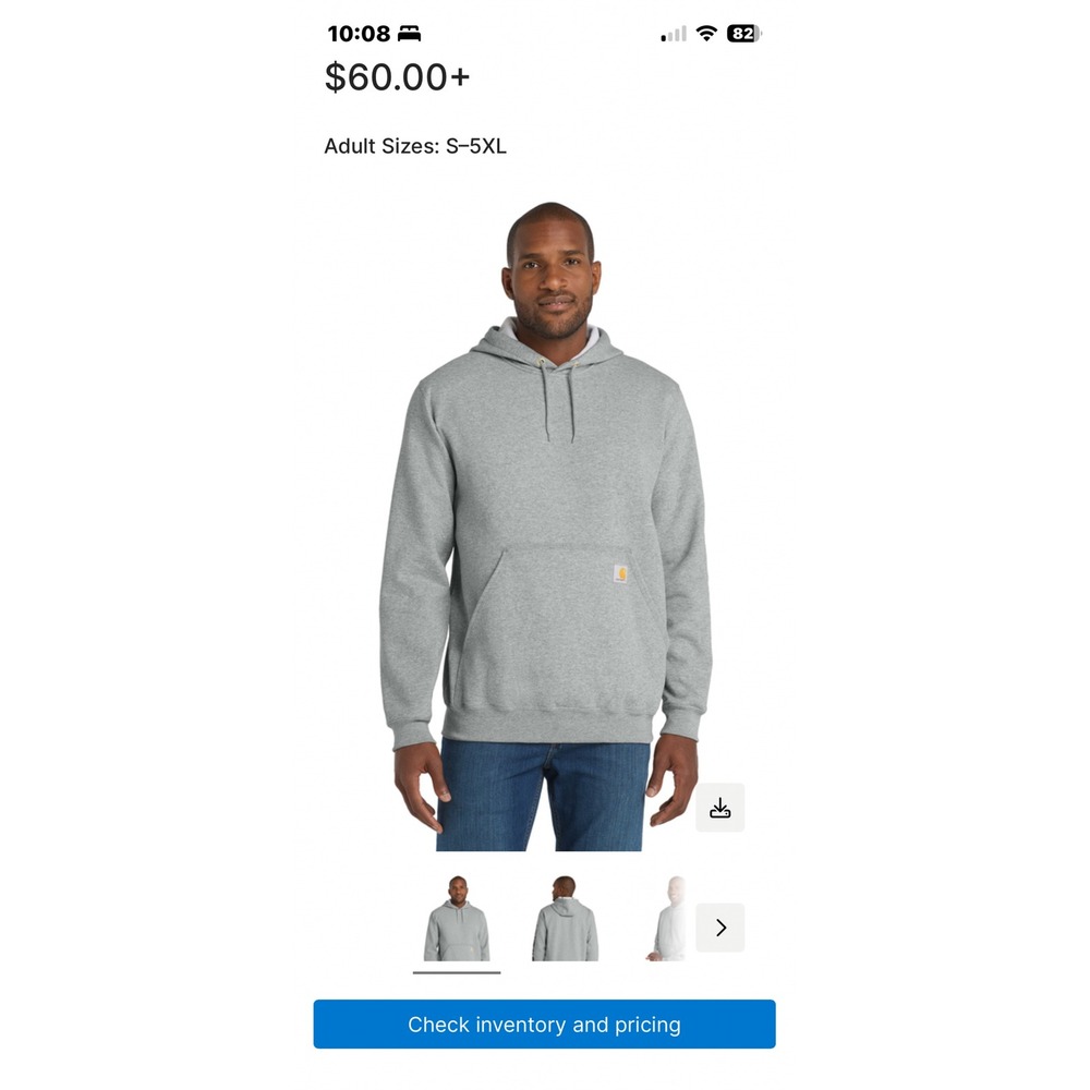Carhartt Mens 3XL Loose Fit Midweight Logo Sleeve Graphic Hoodie Heather Gray